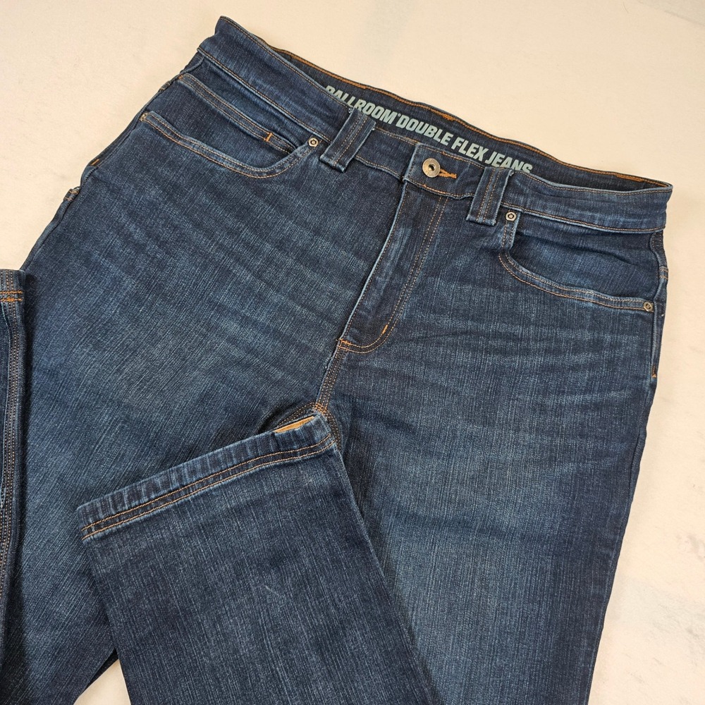Duluth Trading Co Ballroom Double Flex Jeans Mens 34x30 Dark Wash Standard Fit